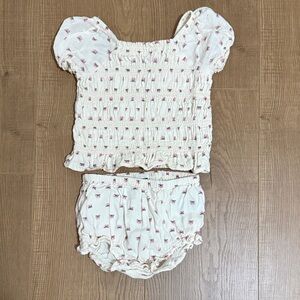 Old Navy Cream and Pink Baby Outfit